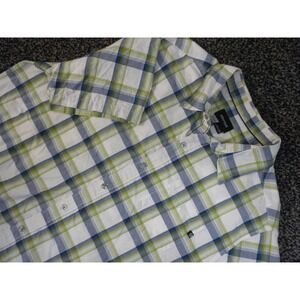 Marmot Shirt Mens XXL‎ Green Blue Plaid Breathable Gorpcore Hiking Short Sleeve